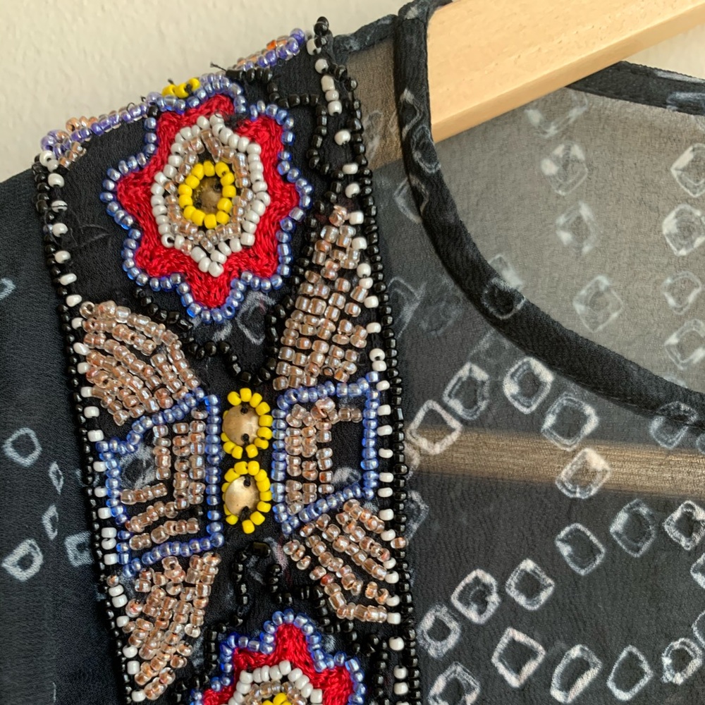 Printed & Beaded Blouse